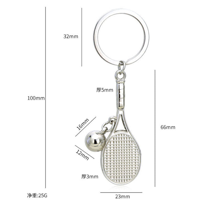 Wholesale Pickleball metal keychain car keychain pendant cultural and creative pickleball mini pickleball small gift