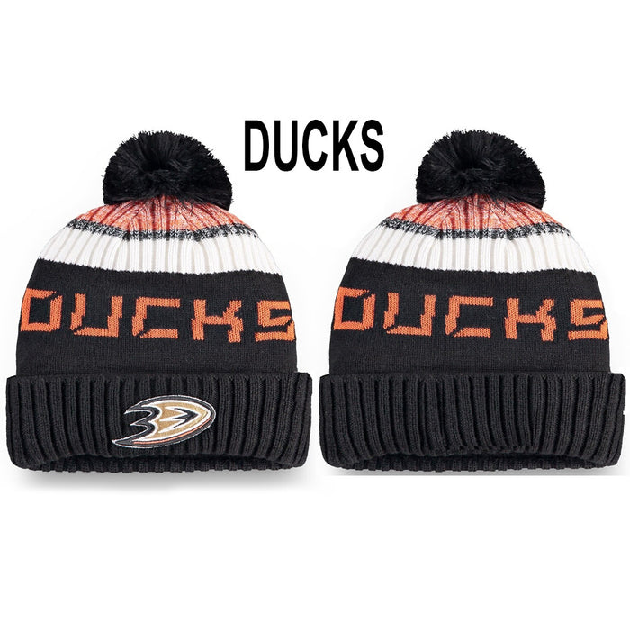 Wholesale Hat wool knit hat embroidery Hockey League hat sports letter flanging warm round hat