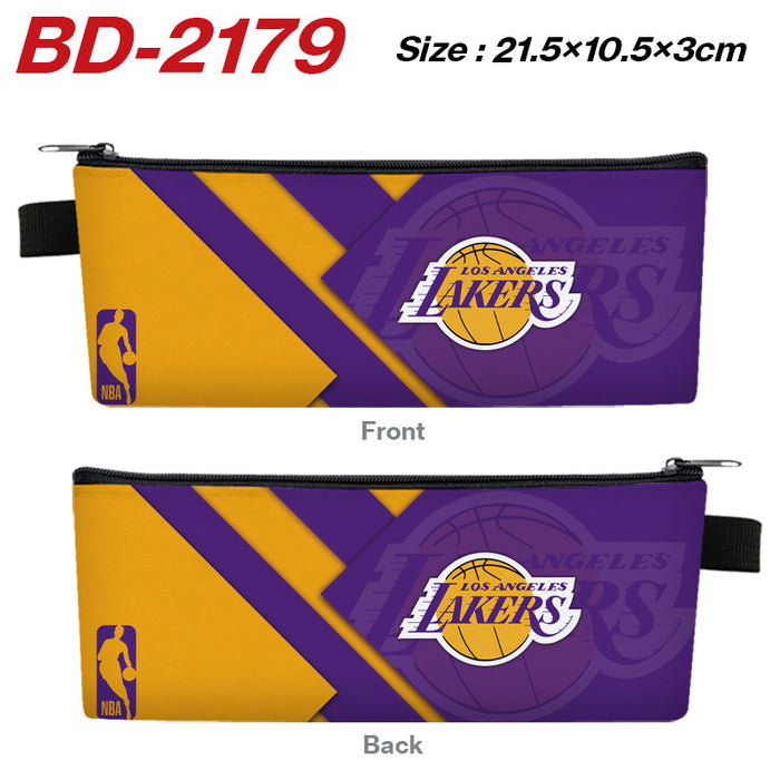 Wholesale Stylish PU Leather Zipper Pencil Pouch Cartoon Sports Team Stationery Organizer For Students Gift