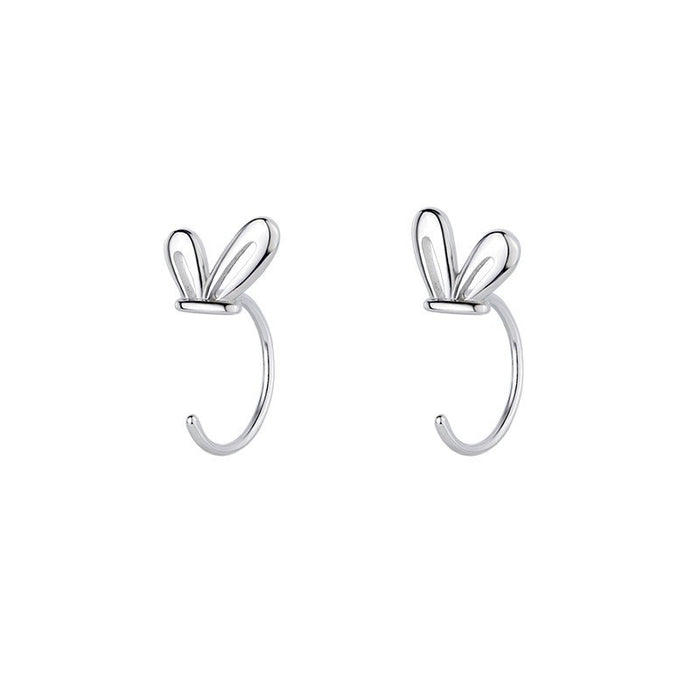 Wholesale Foot silver hollow ear hook with niche design, pure silver earrings, earring studs, jewelry