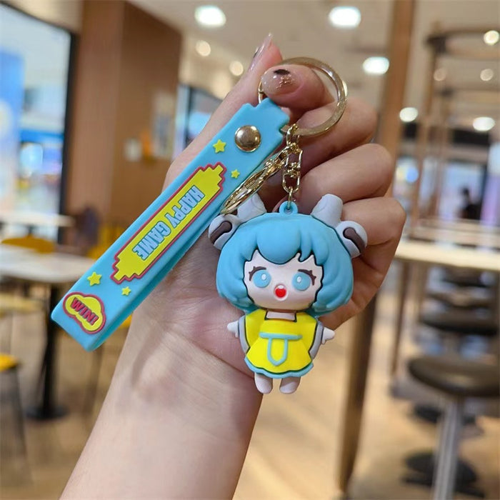 Wholesale Creative Mobile Game King Hero Keychain Cute Little Black Girl Key Chain Bag Pendant