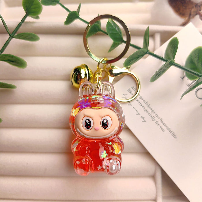 Wholesale Creative oil-filled quicksand bottles keychain