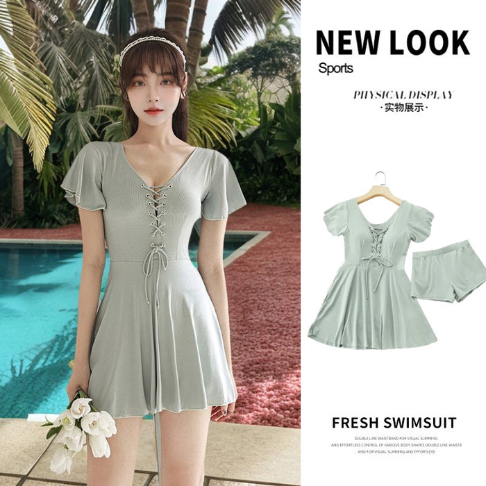 Wholesale Vacation hot spring pure color sexy swimsuit