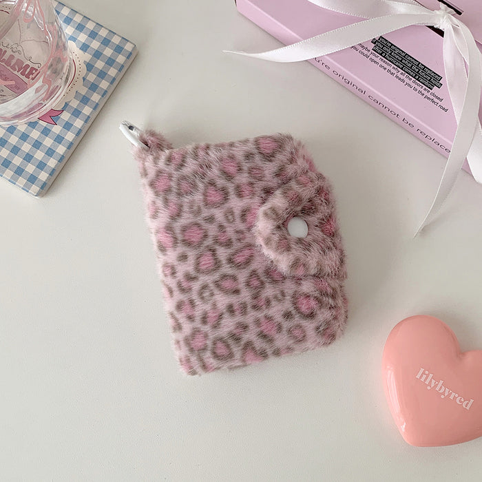 Wholesale Leopard-Print Plush Snap Coin Wallet