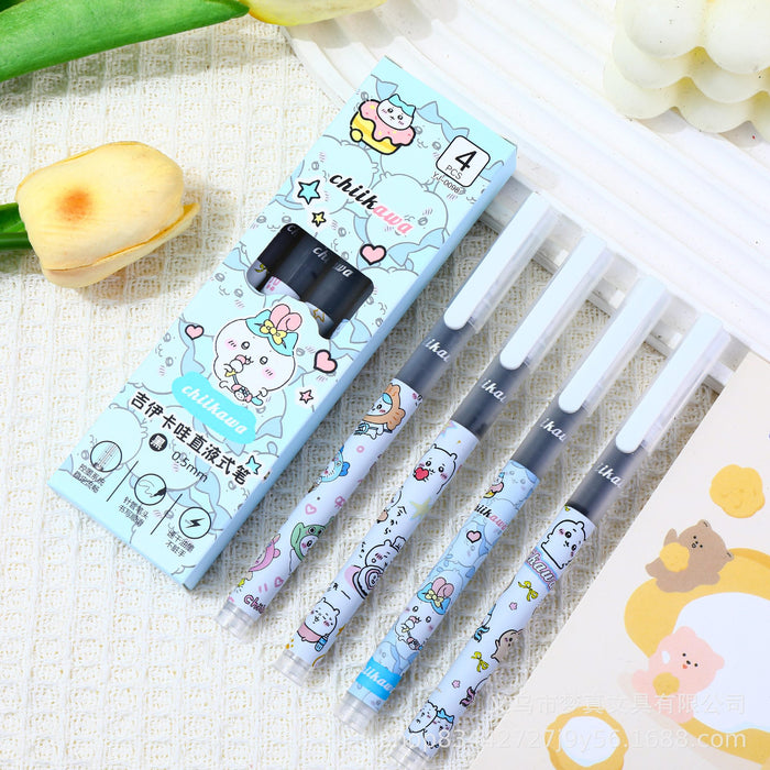Wholesale 4pcs/set Cartoon Direct Liquid Ball Pen Quick-drying Needle Head Water Pen Student Super Cute Brush Pen