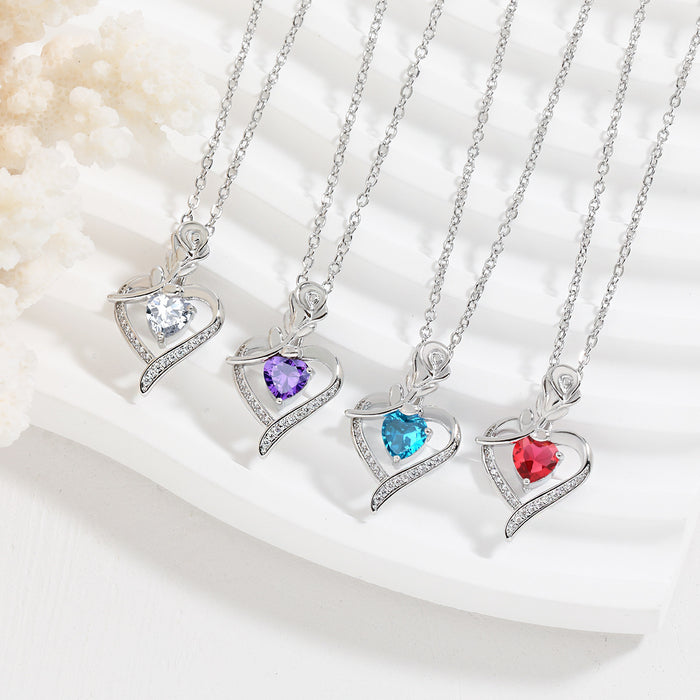 Wholesale Heart necklace Women's  Valentine's Day gift love rose necklace