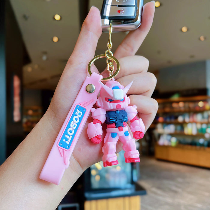 Wholesale Cartoon warrior keychain tide play doll car key chain bag car pendant claw machine gif