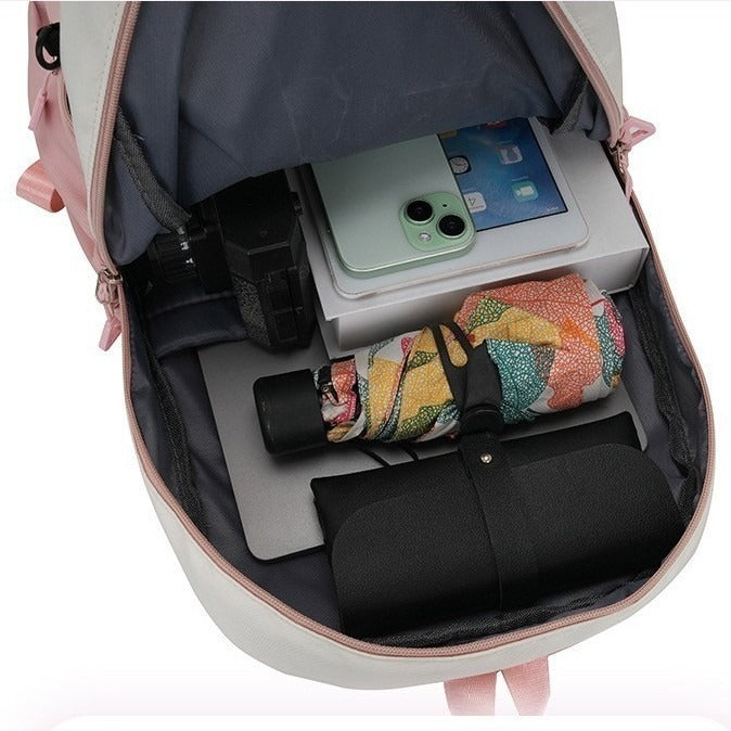 Wholesale Kpop Cartoon Print Two-Piece Backpack Set