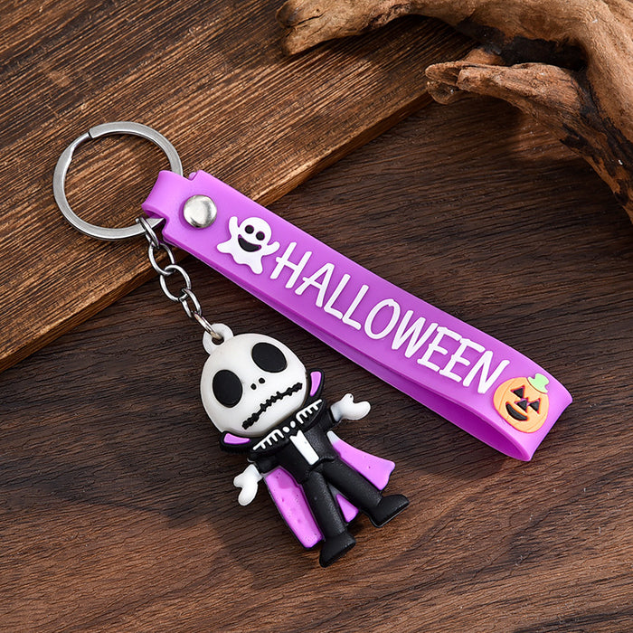 Wholesale  keychain trick-or-treating ghost pumpkin keychain  pendant chain skull ghost key chain