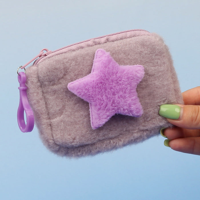 Wholesale Star Shaped Plush Pouch Boutique Coin Purse Earphone Bag Creative Pendant Gift