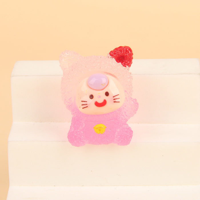 Wholesale Gradient doll resin glow-in-the-dark cute particle keychain