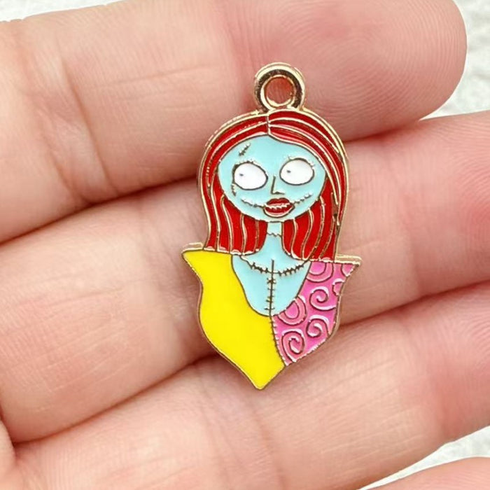 Wholesale 10pcs  Series DIY Festival Decorations Witch Pendant Tombstone Hair Tie Spray-Painted Pumpkin Hanging Ornament