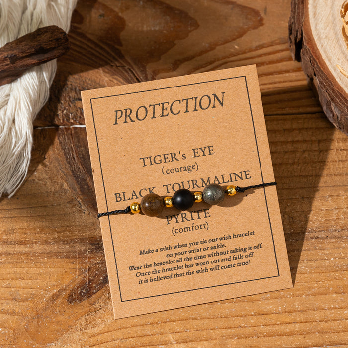 Wholesale Good Luck Bracelet Natural Stone Adjustable Braided Bracelet