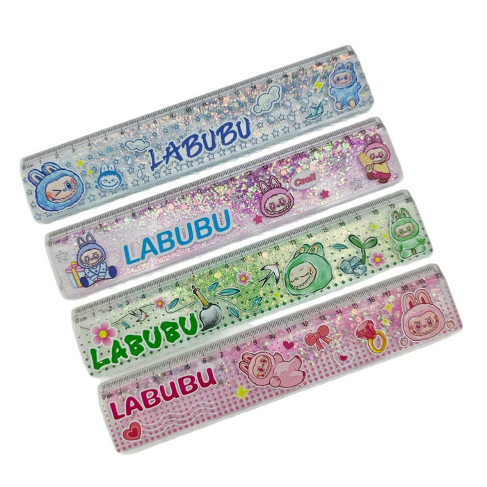 Wholesale Cartoon Quicksand Ruler Gold Powder Decompression Glitter Ruler Set