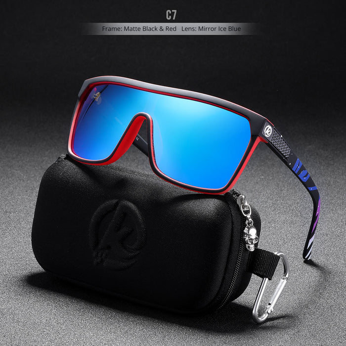 Wholesale PC Large Frame One-piece Windproof Colorful Real Film Polarized Sunglasses JDC-SG-KaiDian002