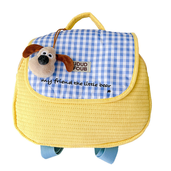Wholesale Cute puppy plaid embroidery thread on backpack
