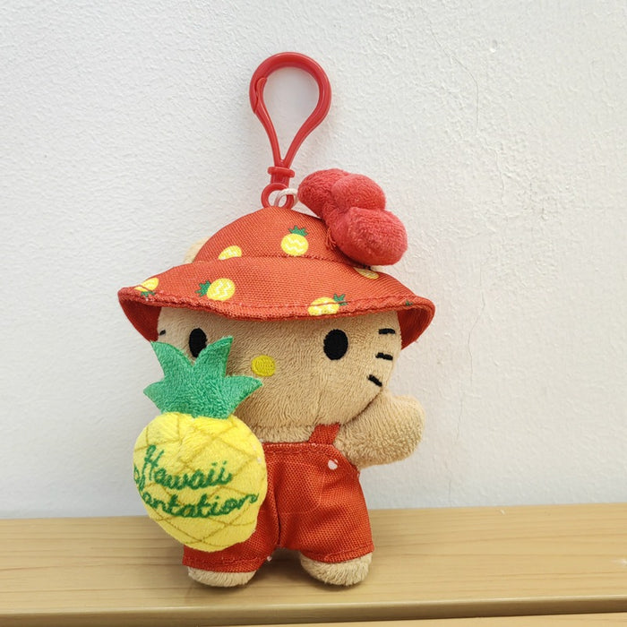 Wholesale Hawaii Beach Swimming Circle Surfing Pineapple Paradise Cat Plush Doll Pendant