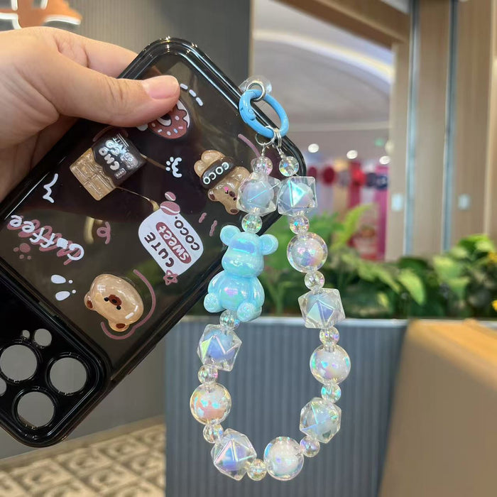 Wholesale Beaded mobile phone chain ornament, key phone case hanging rope, key chain pendant