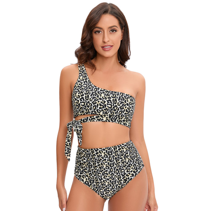 Wholesale Bikini swimsuit leopard print strap split swimsuit