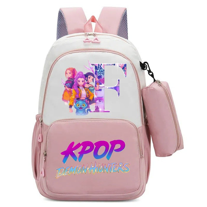 Wholesale Alphabet Cartoon Print Two-Piece Backpack Set for Primary and Middle School Students