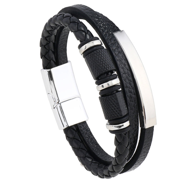 Wholesale Leather Braided Multi-layer Bracelet Fashionable and Simple JDC-BT-XH018