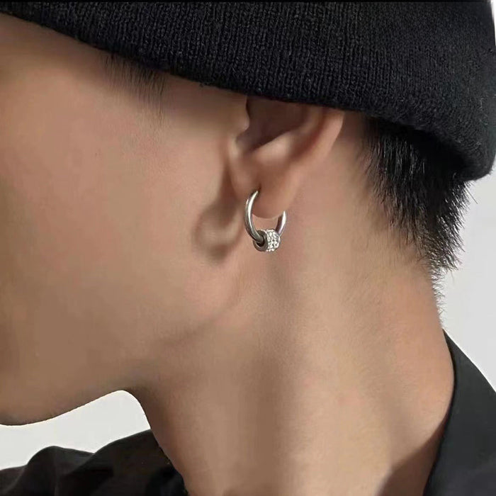 Wholesale Earrings, men's zirconium inlaid pendant, versatile and high-end design, personalized accessories, women's accessories