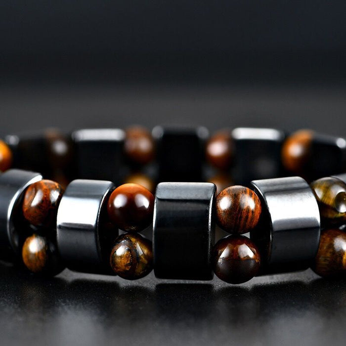 Wholesale Tiger Eye Black Gallstone Magnetic Bracelet JDC-BT-NHong016