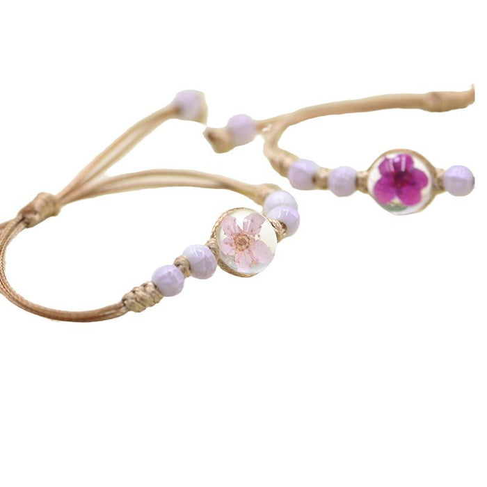 Wholesale Ball Dried Flower Plant Real Flower Bracelet
