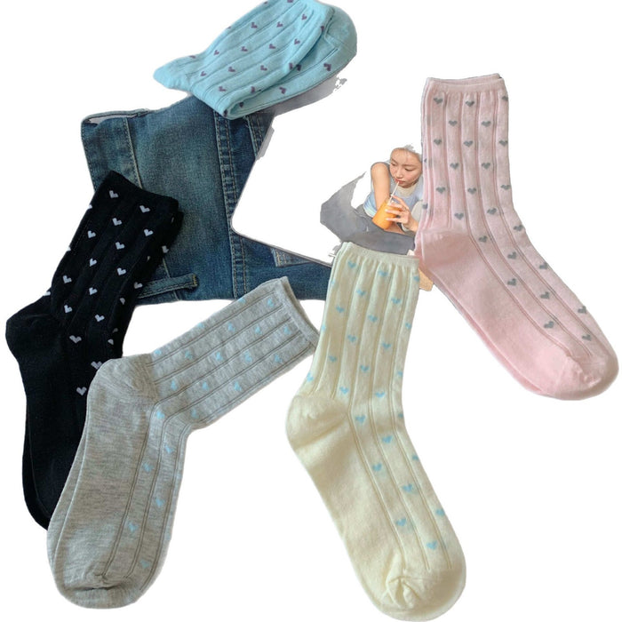 Wholesale Socks, color blocked, polka dot, heart-shaped, mid tube, high tube, stacked socks