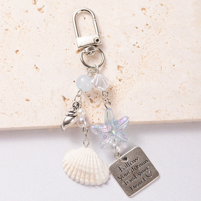 Wholesale Starfish Shell Lanyard Handmade Beaded Keychain  Mobile Phone Chain Pendant