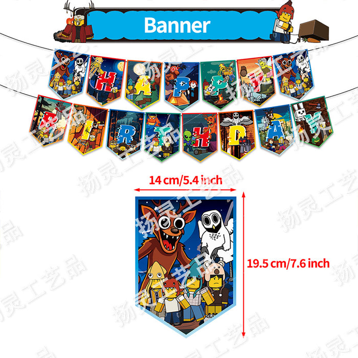 Wholesale Flag banner and balloon themed birthday party decorations