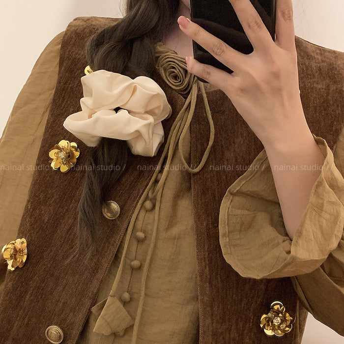 Wholesale Satin texture hair loop, high-end feel, meatball hair tie, hair tie, rubber band hair accessory