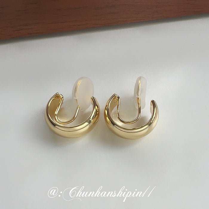 Wholesale Metal painless ear clip, high-end feeling, light luxury ear accessories, women's fashion, versatile ear rings, no ear holes