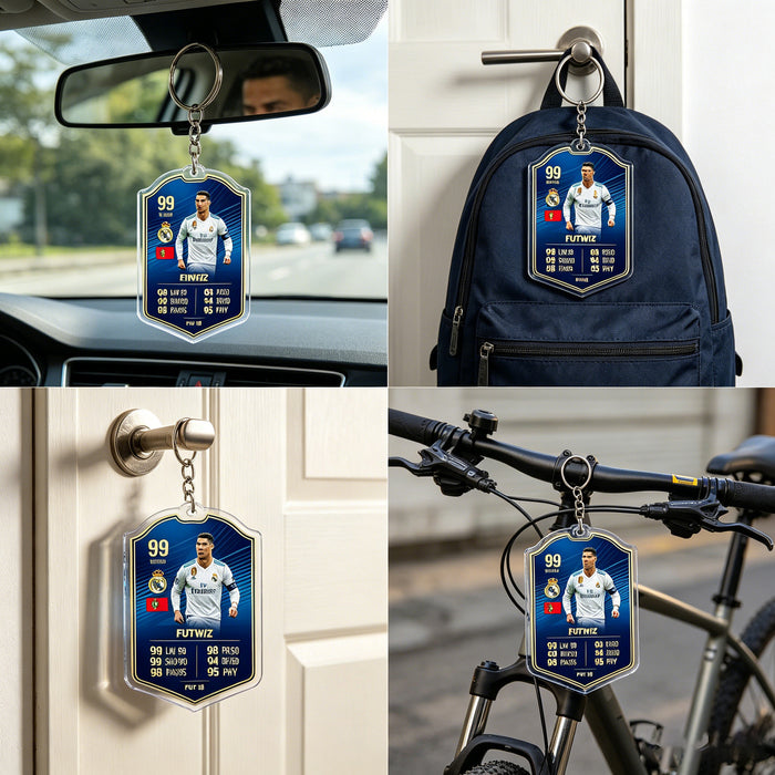 Wholesale 2pcs World Cup Shield Shape Football Star Acrylic Keychain