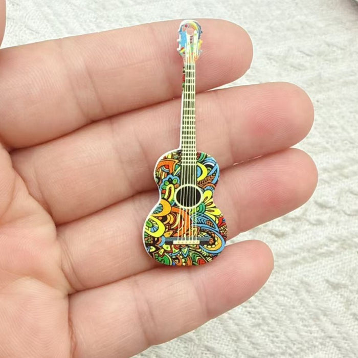 Wholesale 10 PCS Colorful acrylic guitar accessory charms