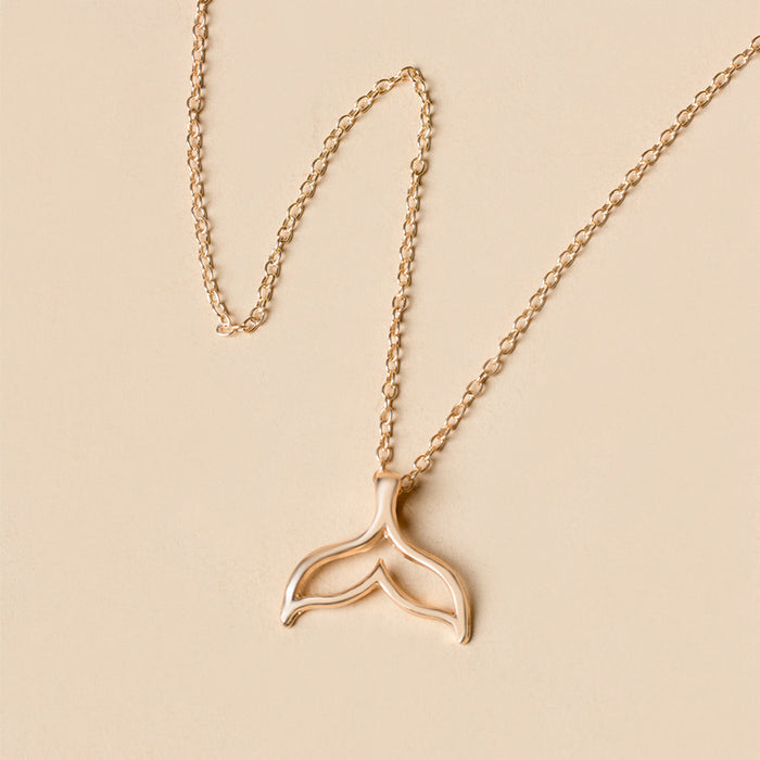 Wholesale Versatile Metal Dolphin Tail Necklace Alloy Mermaid Tail Pendant Necklace