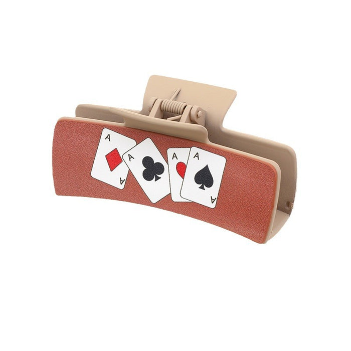 Wholesale Western Denim Style Vintage Poker Hairpin Leather Printed Shark Clip Clip