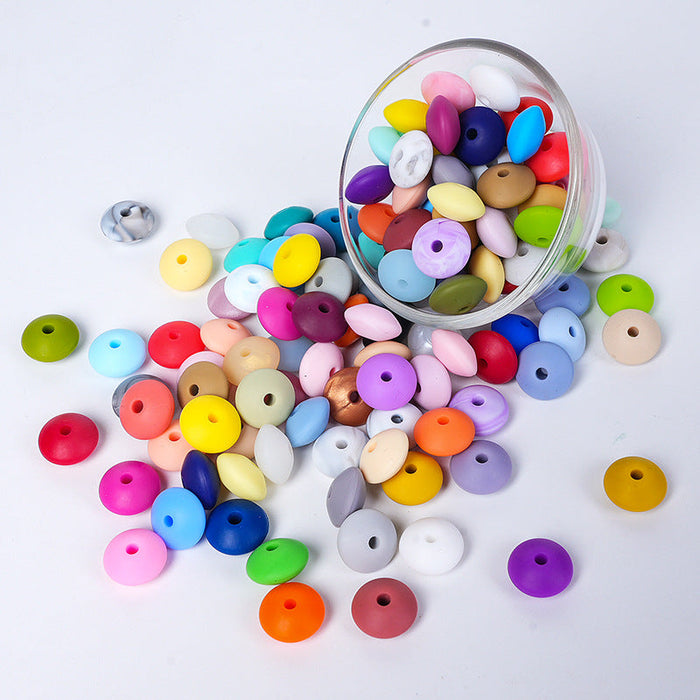 Wholesale100PCS/PACK 12mm Silicone Color Round Small Spacer Beads JDC-BDS-HeXing022