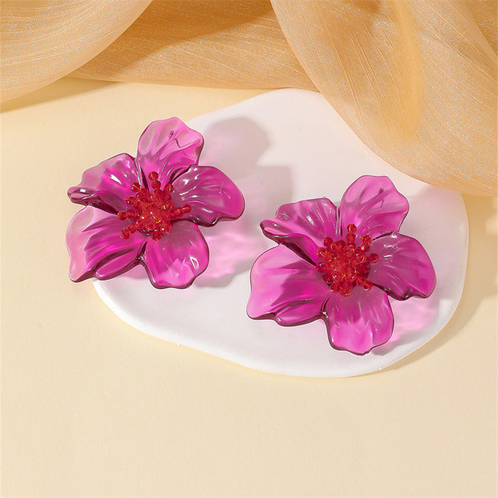 Wholesale Acrylic Flower Earrings for Women Chic Fashion Accessory MOQ≥2