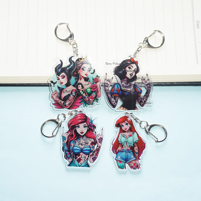 Wholesale Dark Princess Acrylic Keychain Cartoon Series Backpack Pendant