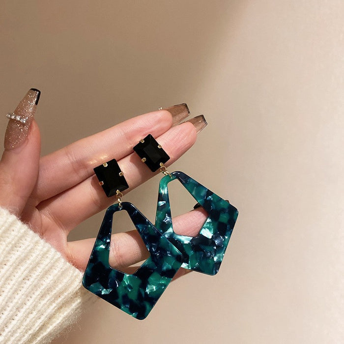 Wholesale Silver Acrylic Square Geometric Earrings High Sense Niche Personality Simple Earrings