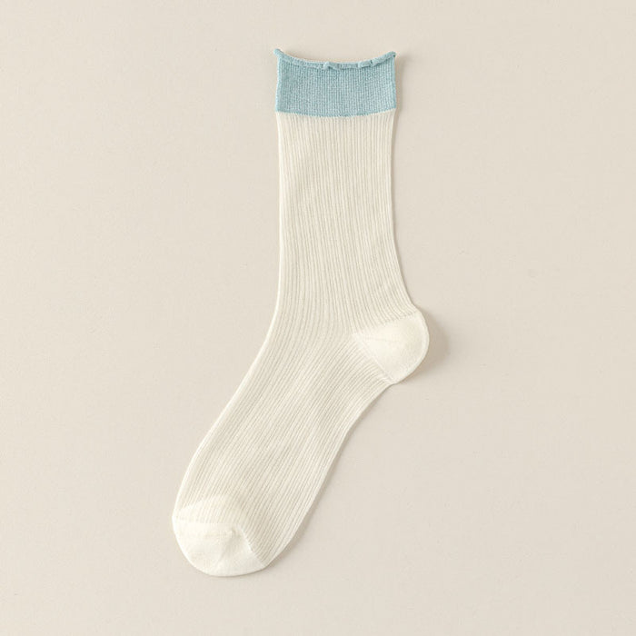 Wholesale Socks with mesh breathable middle tube, rolled edges and loose mouth