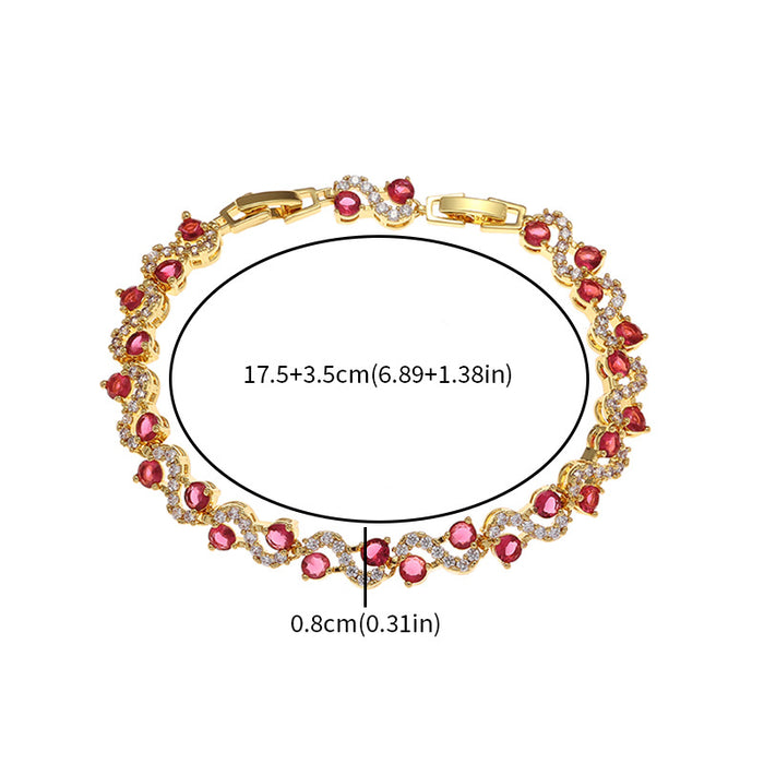 Wholesale Alloy Zirconia Bracelet Available in Various Colors