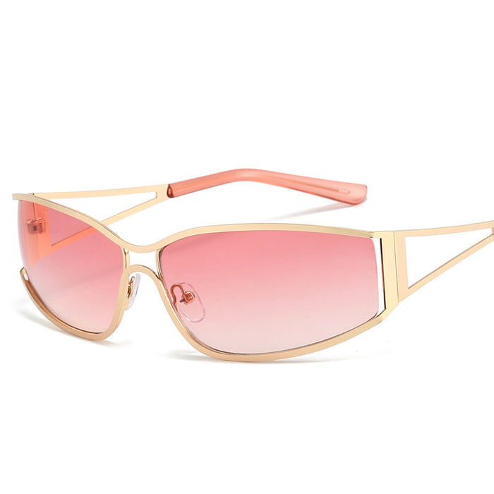 Wholesale Hollow metal sunglasses, retro narrow frame sunglasses, personalized street photography sunglasses