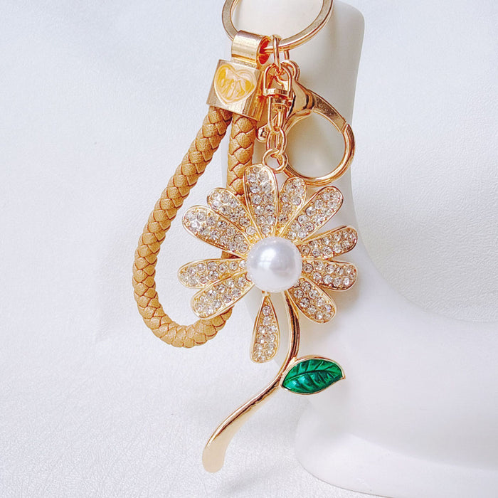 Wholesale Alloy Gradient Rhinestone Keychain Birthday Gift Decorative Accessory MOQ≥12