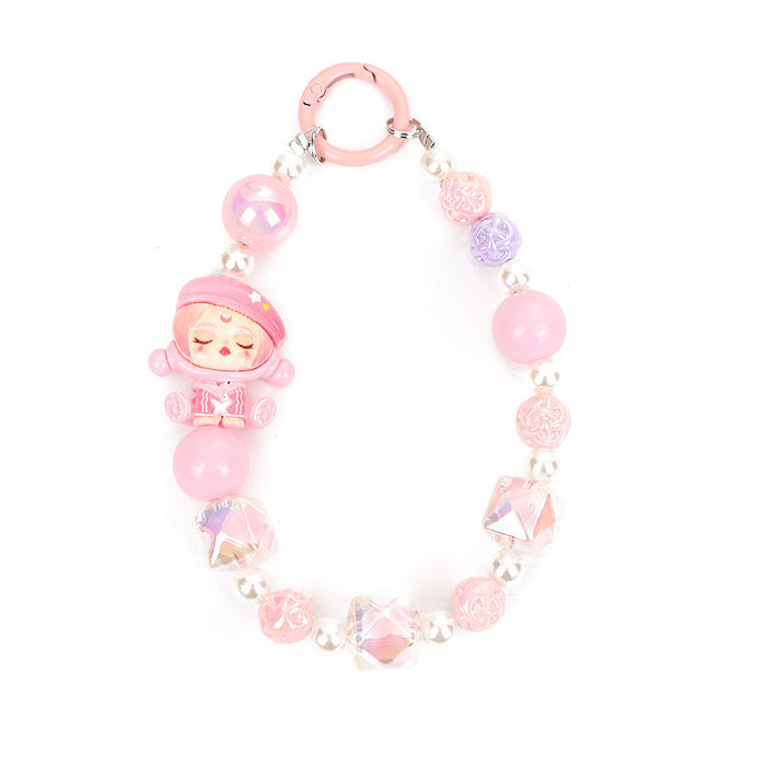 Wholesale Cartoon Beaded Mobile Phone Chain Keychain