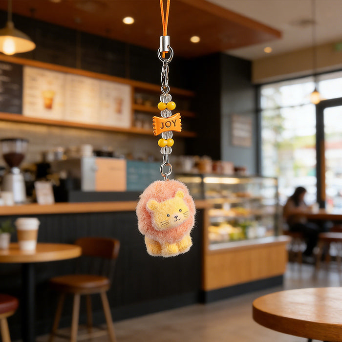 Wholesale Flocked Lion and Fox Series Keychains
