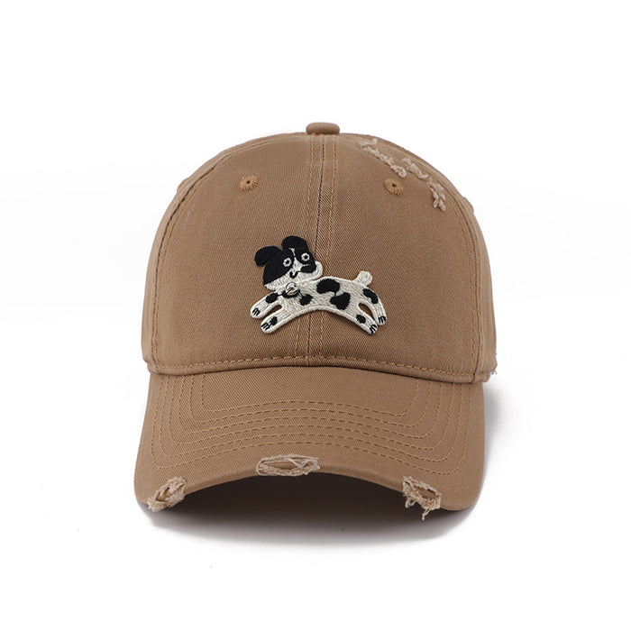 Wholesale Cute cartoon sticker duckbill hat, fashionable vintage soft top baseball cap