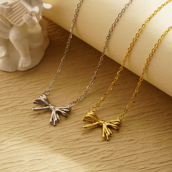 Wholesale Stainless Steel Bow Necklace JDC-NE-LangDi005