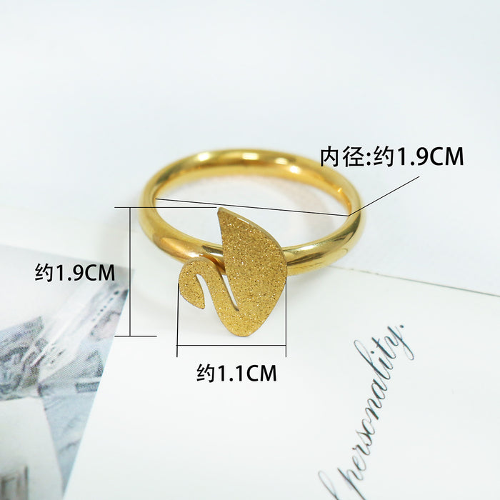 Wholesale Gold frosted ring, niche titanium steel ring, light luxury and high-end design